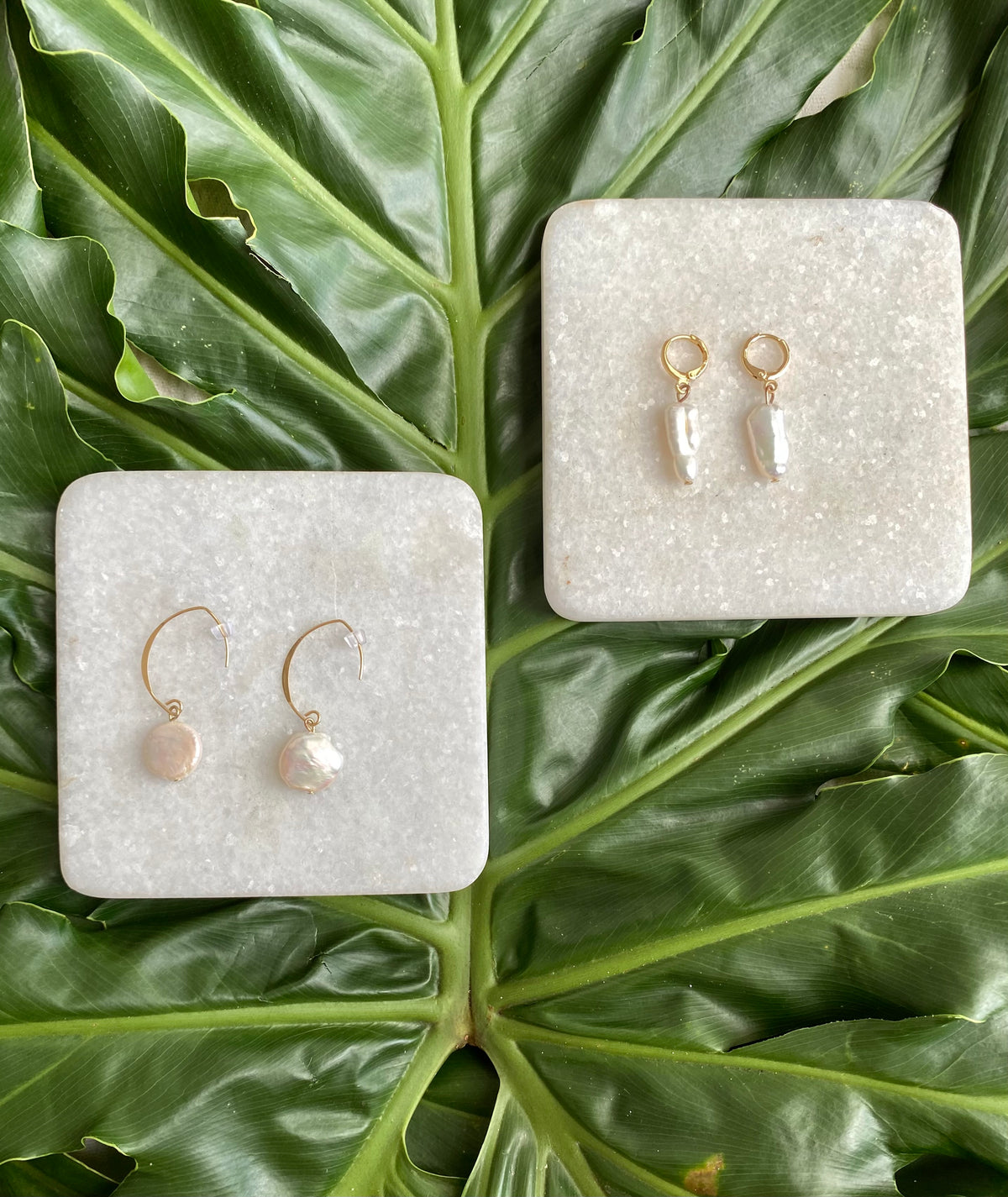 Simone Pearl V Earrings