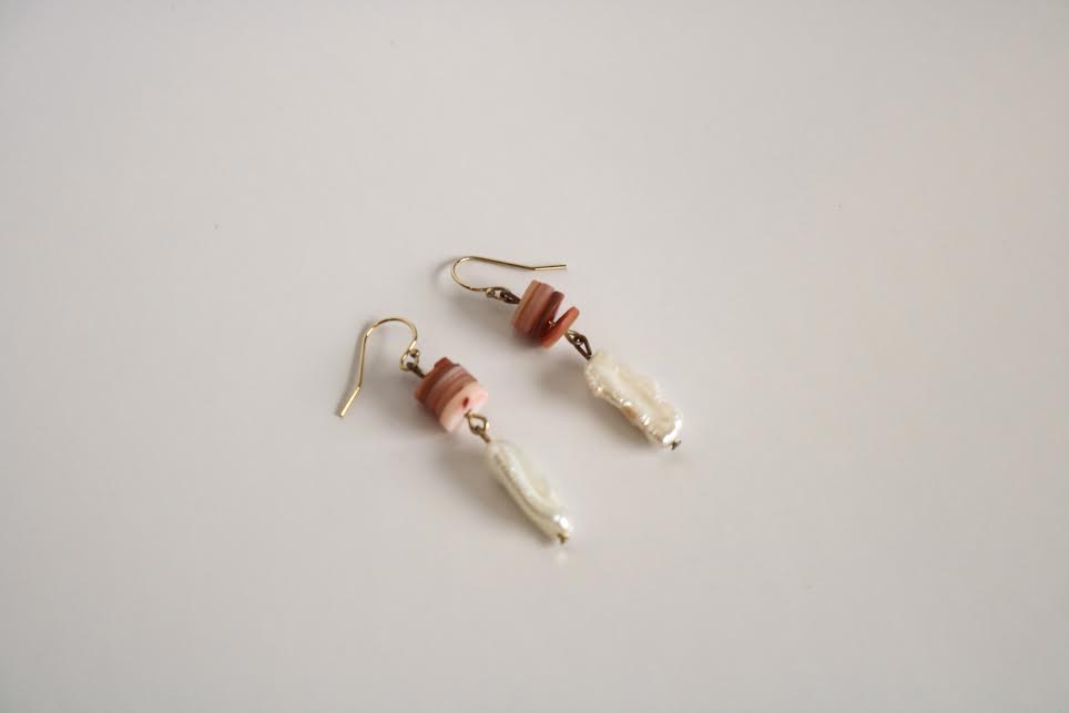 Kelly Pink Shell Disc Earrings