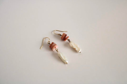 Kelly Pink Shell Disc Earrings