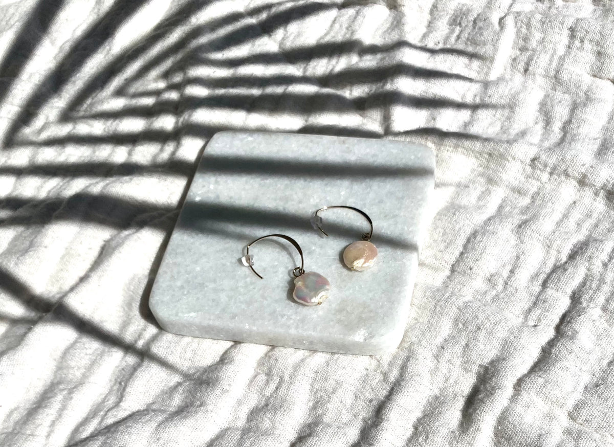 Simone Pearl V Earrings