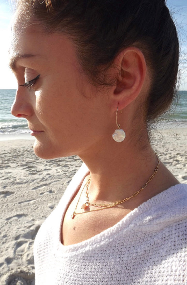 Simone Pearl V Earrings
