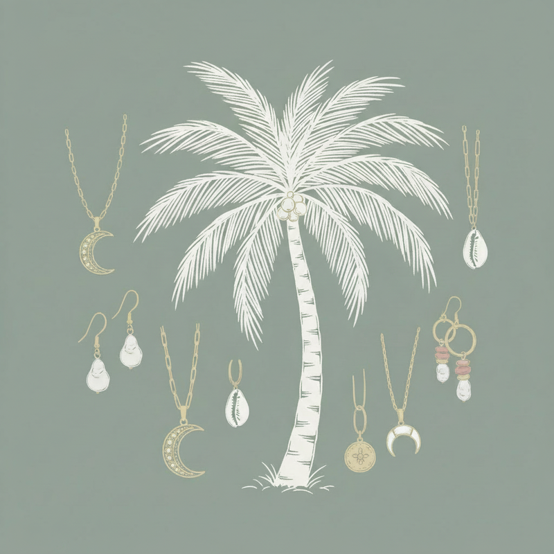 Boho Palm Tree with Jewelry - Clean No Text